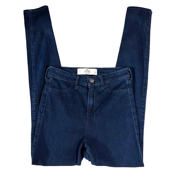 Hollister Womens High Rise Jean Legging Size 1R Dark Wash Stretch Denim - Picture 4 of 6